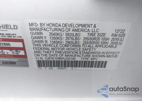 2023 Acura Mdx Advance Package from USA, damaged, VIN 5J8YE1H86PL020140